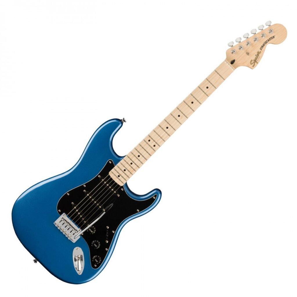 Guitare électrique Squier Affinity Stratocaster MN, Lake Placid Blue pour débutant 2025